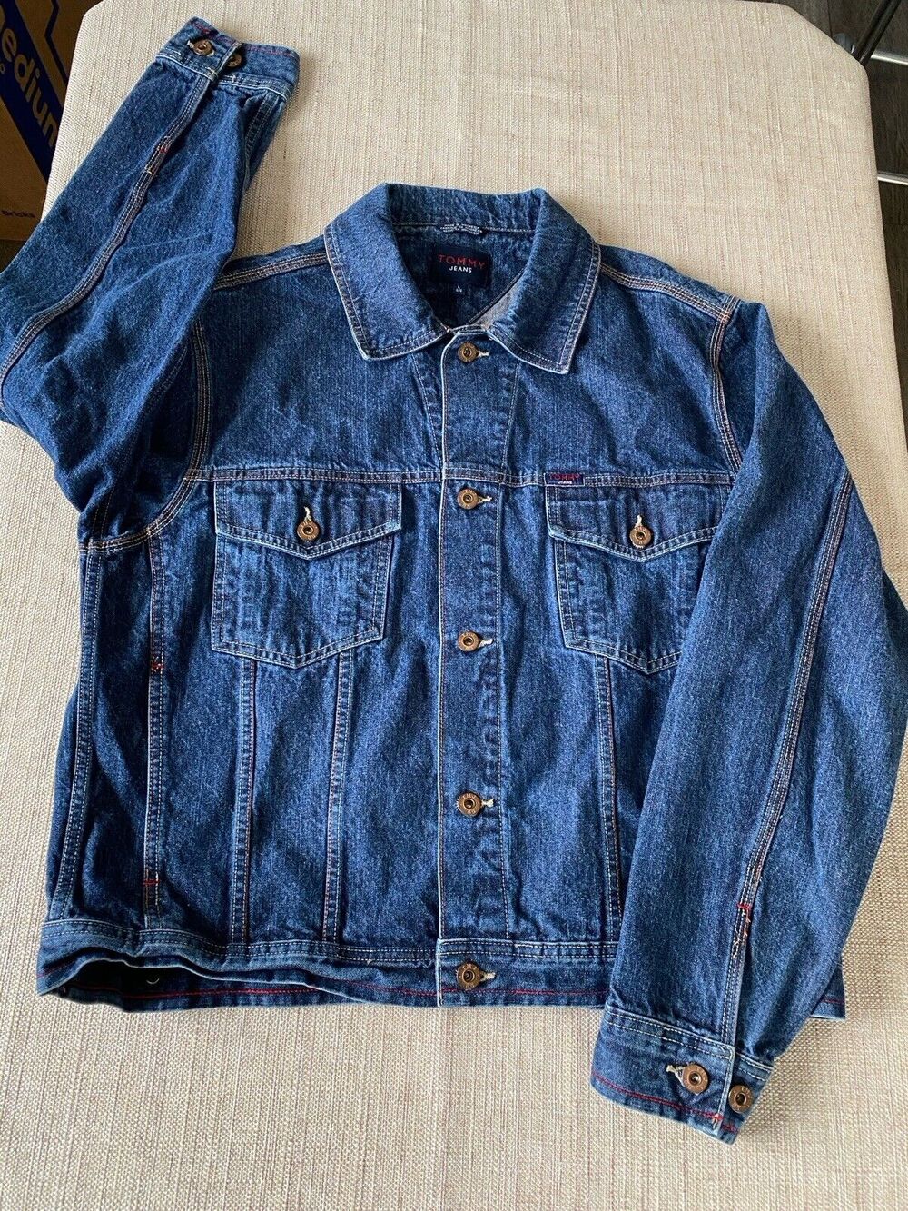VINTAGE TOMMY HILFIGER DENIM JEAN JACKET BLUE L